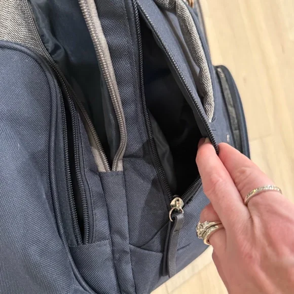 🌺 BB GEAR Navy Blue and Gray Diaper Bag Backpack - Picture 11 of 16